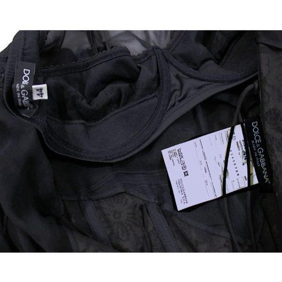 DOLCE & GABBANA Crystal Lace After Five Designer Dress 44 - Picture 11 of 13